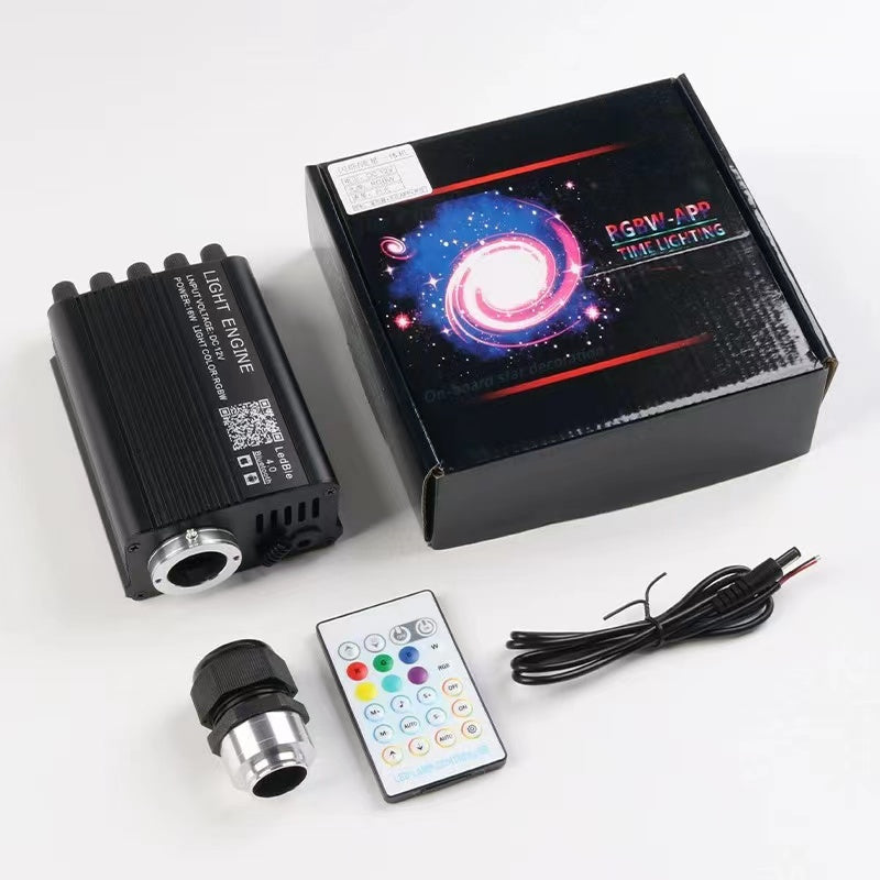 SANLI LED 16W Twinkle & Meteor 2-in-1 Starlight Headliner Kit with Bluetooth App & Music Control for Car Home (RGBW Star Sky+ White Shooting Stars)
