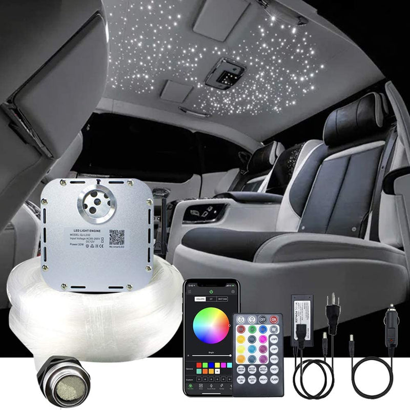 High Power 32W Starlight Headliner Kit with DMX512, Synchronous Starlight Headliner Kit with RGBW Color Changing for Car Truck & Home Theaters