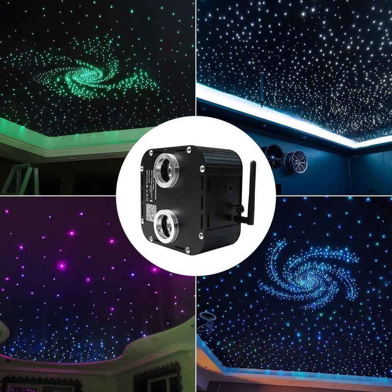 High Power Dual Color 50W Twinkle Fiber Optic Star Ceiling Kit with RGB Meteor Shooting Stars for Home Theaters & Car Truck