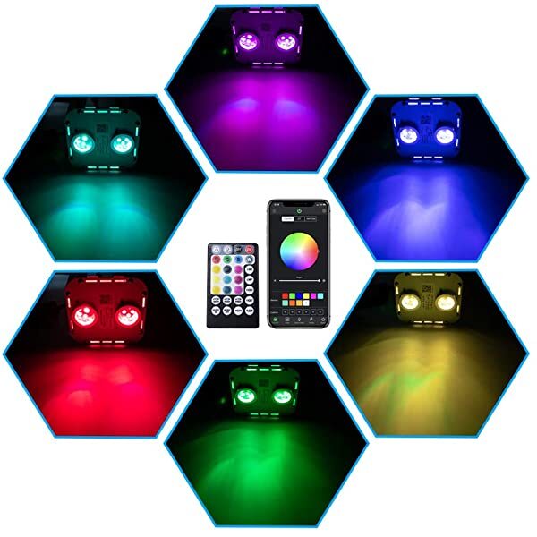 Multi Colors for AZIMOM 2*16W Twinkle RGBW LED Light Engine with Bluetooth APP/Remote Control Music Activated Dimension Information