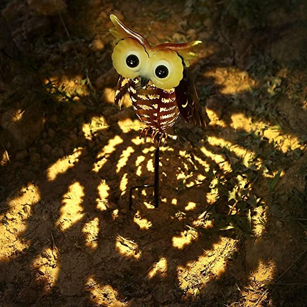 AZIMOM Owl Solar Garden Light Solar Owls for Garden Outdoor Owl Lights for Yard Patio Lawn