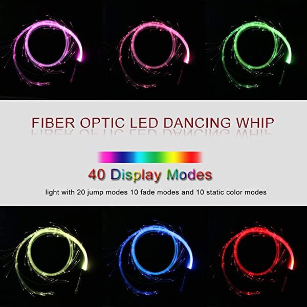 SANLI LED Fiber Optic Pixel Whip 360° Swivel LED Optic Whip for Party Dancing Light Show EDM Music Festival
