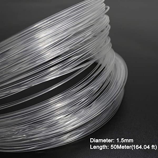 1pcs*0.06in/1.5mm*164ft/50m AZIMOM End Glow Fiber Optic Cable 50m(164ft)/Roll