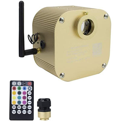 AZIMOM 16W Twinkle RGBW LED Fiber Optic Illuminator with Bluetooth APP/Remote Contorl & Music Activated for Home Theater & Cars