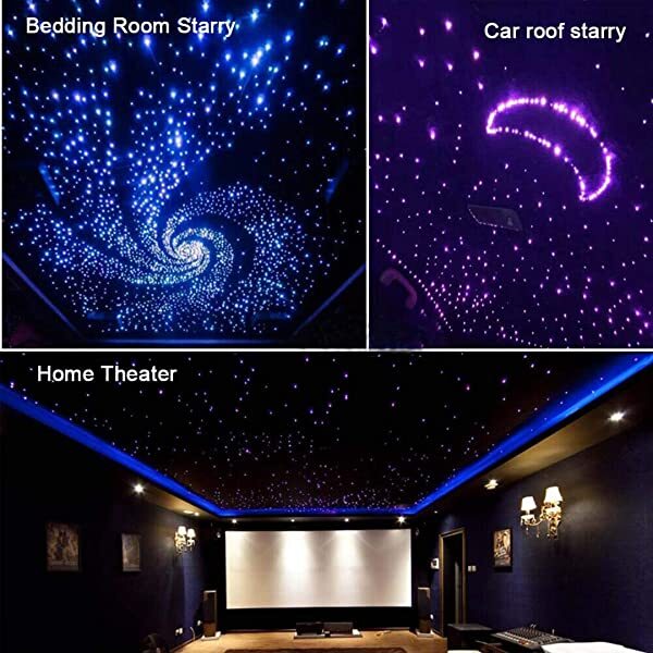 SANLI LED 16W RGBW LED Fiber Optic Star Ceiling Kit with Music Mode Bluetooth APP/Remote Control for Car, Truck Use