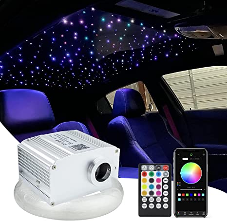 SANLI LED 10W Twinkle RGBW LED Car Roof Star Lights Bluetooth APP/Remote Control Music Mode with 300Pcs Fiber Optic Cables