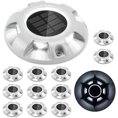 AZIMOM Solar Garden Path Lights Solar-Powered Wireless Outdoor Walkway Lighting 12-Pack Bright White for Dock Lighting/Path lighting/Road Marker