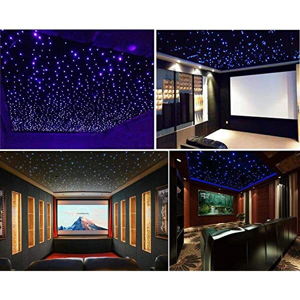 SANLI LED 16W Twinkle RGBW Fiber Optic Ceiling Lights with Bluetooth APP/Remote Control Sound Activated for Bedrooms & Theaters