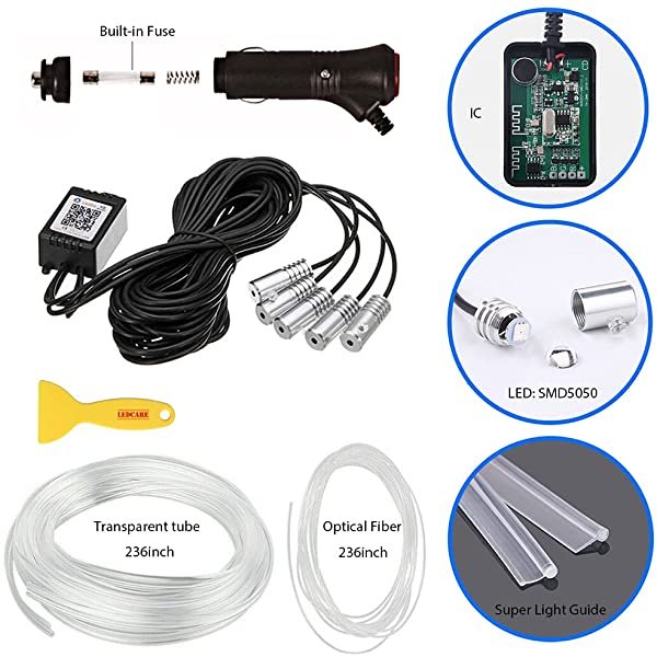 All Spares for SANLI LED RGB Fiber Optic Ambient Lighting Car Kit