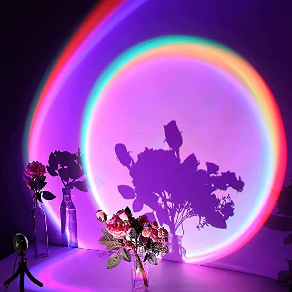 SANLI LED Sunset Light Lamp with Flexible Tripod Stand 16 Colors 360 Degree Spin for Photography/Party/Home Bedroom
