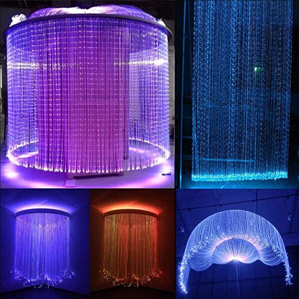 AZIMOM 10W Twinkle RGBW LED Fiber Optic Sensory Light  Curtain