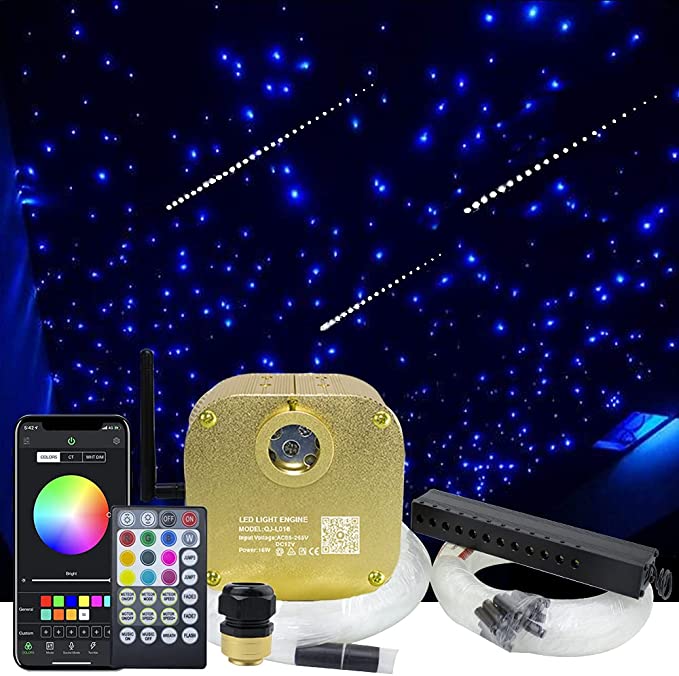 SANLI LED Fiber Optic Rolls Royce Roof Stars with Meteor Lighting Kit for Car, Truck, SUV or RV&
