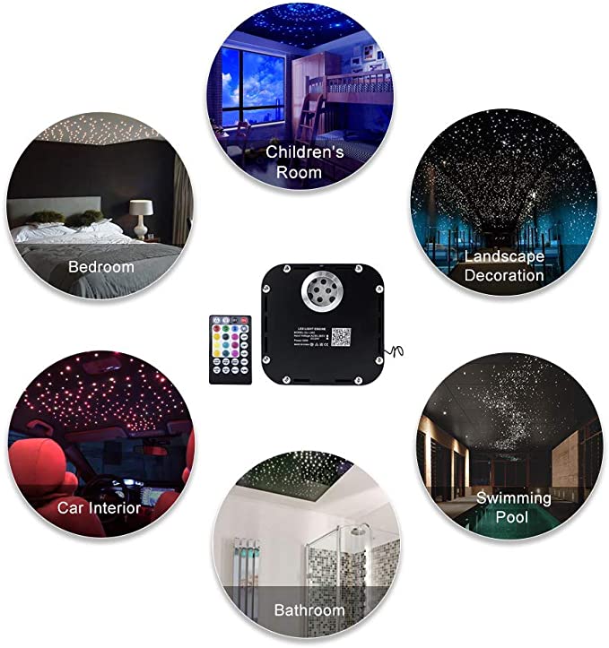 SANLI LED 50W High Power LED Fiber Optic Light Source, Bluetooth/RF Control Fiber Optic Light Source, Twinkle Fiber Optic Light Source Wide Applications
