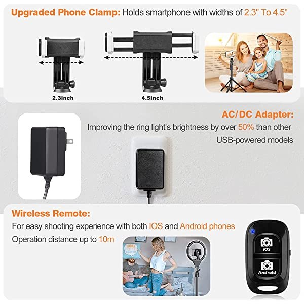 Technical Information for AZIMOM 30cm 12 Inch Ring Light with Stand & Phone Holder