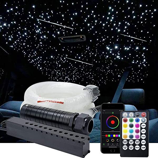 SANLI LED 6W RGB Fiber Optic Rolls Royce Roof Stars with Meteor Lighting Kit