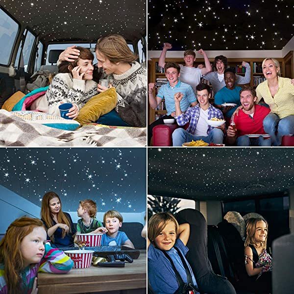 AZIMOM 16W Twinkle RGBW LED Fiber Optic Illuminator with Bluetooth APP/Remote Contorl & Music Activated for Home Theater & Cars