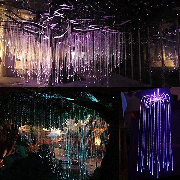 SANLI LED 16W Twinkle RGBW LED Sensory Room Lights with Sparkle Fiber Optic 300pcs 0.04in/1.0mm9.8ft/3m