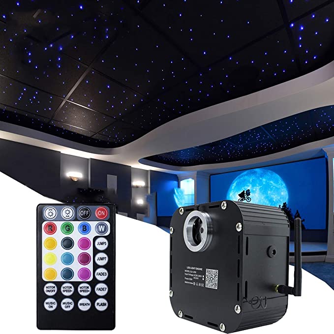 SANLI LED 50W High Power LED Fiber Optic Light Source, Bluetooth/RF Control Fiber Optic Light Source, Twinkle Fiber Optic Light Source for Starlight Ceiling Decoration
