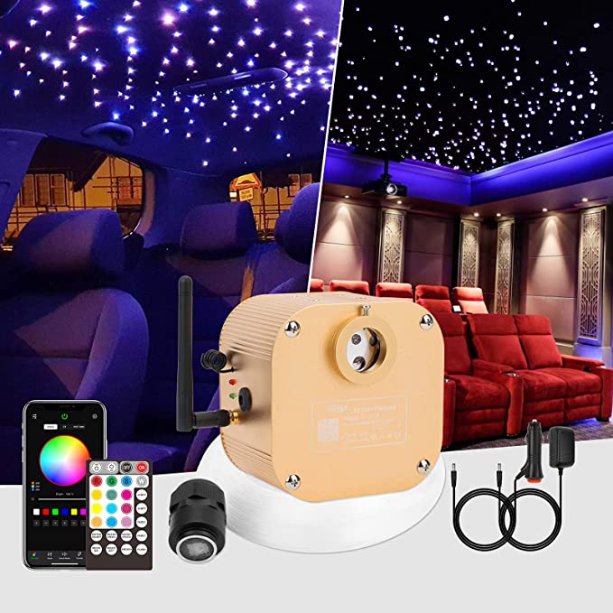 SANLI LED 16W Twinkle RGBW Fiber Optic Ceiling Lights with 430Pcs Fiber Optic  for Bedrooms & Theaters