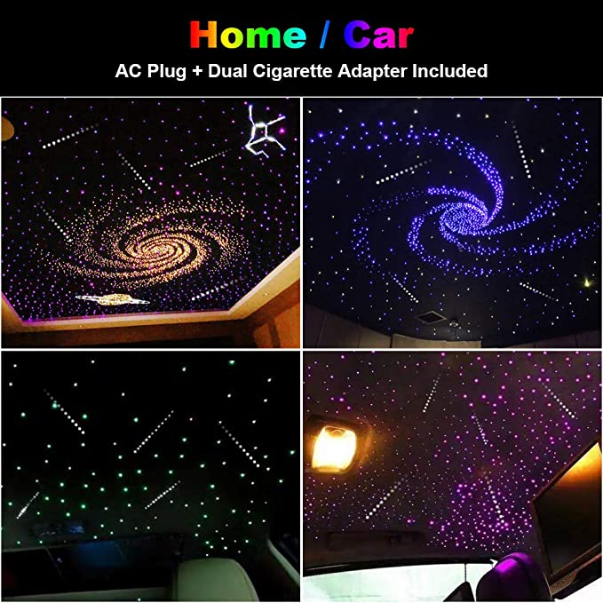 SANLI LED 16W Twinkle RGBW Fiber Optic Rolls Royce Headliner Lights Bluetooth APP/Remote Control Music Mode for Car, Truck