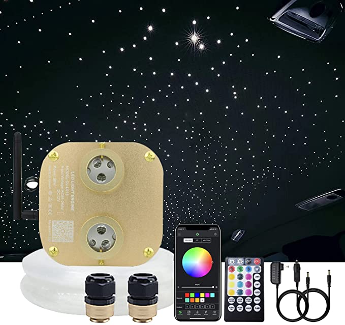 SANLI LED 2*10W Twinkle RGBW Fiber Optic Star Roof Car with 600 pcs fiber optic strands