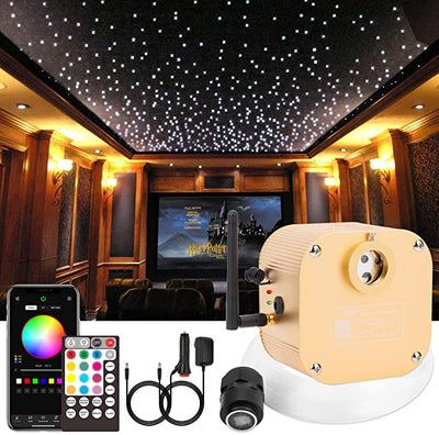 SANLI LED 16W Twinkle RGBW Fiber Optic Ceiling Lights with Bluetooth APP/Remote Control Sound Activated for Bedrooms & Theaters
