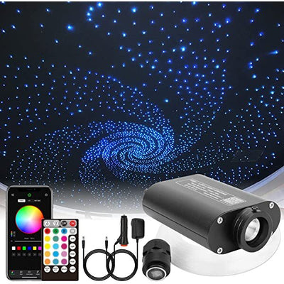 SANLI LED 16W RGBW LED Fiber Optic Star Ceiling Kit with Music Mode Bluetooth APP/Remote Control for Car, Truck Use