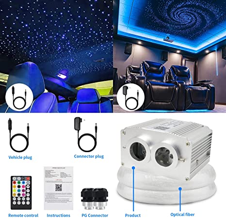 SANLI LED 16W Twinkle Rolls Royce Fiber Optic Roof, RGBW Rolls Royce Fiber Optic Roof Kit for Car Truck