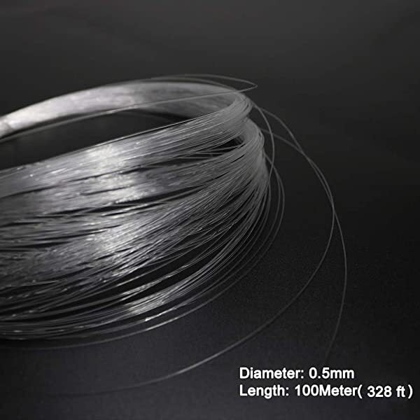 1pcs*0.019in/0.5mm*328ft/100m AZIMOM PMMA Fiber Optic Light Strands 100m(328ft)/Roll for Rolls Royce Star Roof & Starry Ceiling Lights