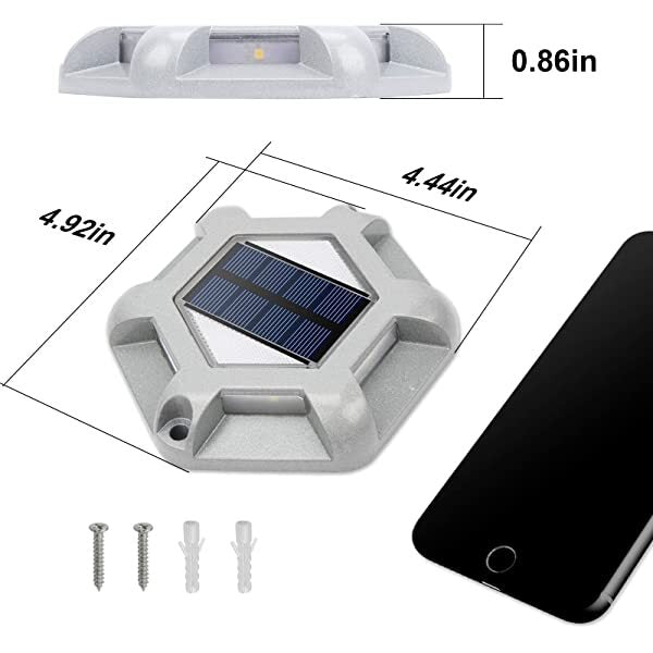 Size for AZIMOM Premium Solar Path Lights Solar-Powered Wireless Outdoor Pathway Lights 4-Pack Bright White for Dock Lighting/Path lighting/Road Marker