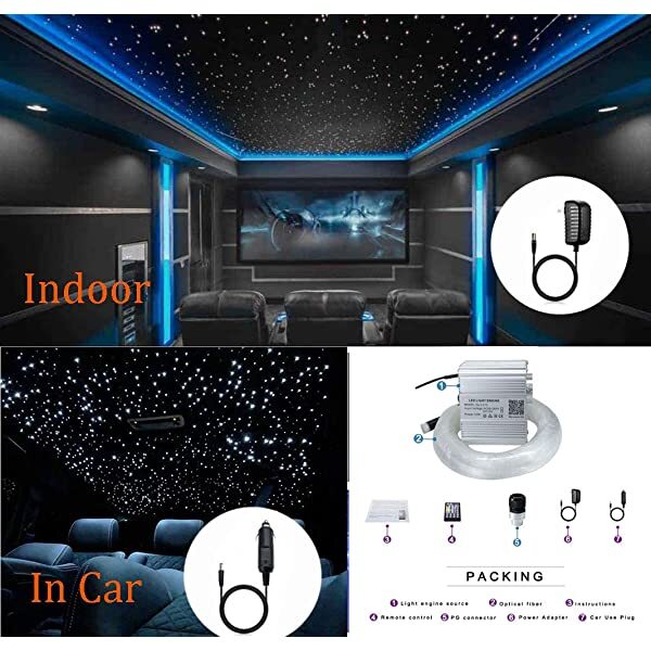 Appliction for AZIMOM 10W Twinkle RGBW Fiber Optic Starry Ceiling Lights with Bluetooth APP/Remote Control Music Mode for Home Theater & Car Use