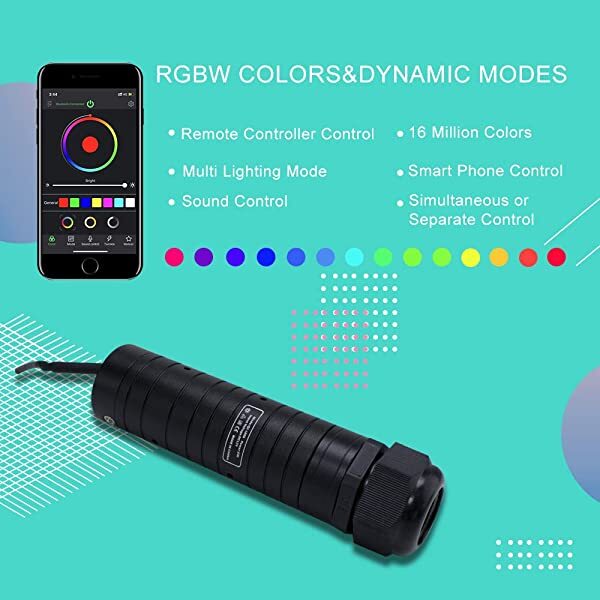 SANLI LED 6W RGB LED Fiber Optic Light Kit with Bluetooth APP/Remote Control, Music Mode Fiber Optic Light Kit for Car, Home Theater Ceilings