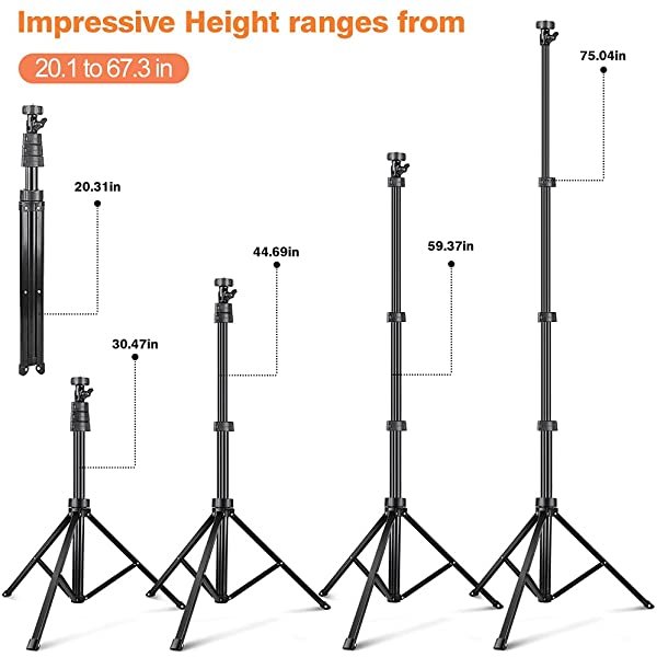 Dimensions for AZIMOM 30cm 12 Inch Ring Light with Stand & Phone Holder
