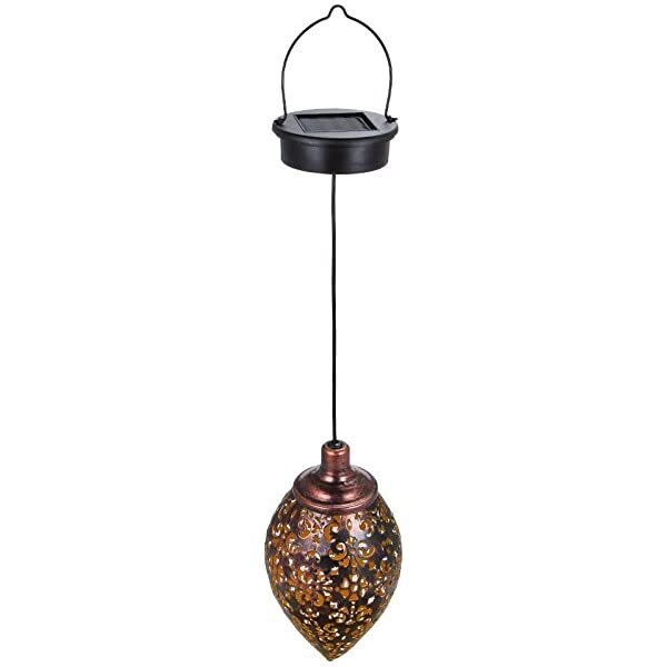 AZIMOM Outdoor Solar Lanterns Hanging Solar Powered Outdoor Decorative Lanterns