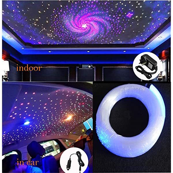 SANLI LED 10W Twinkle RGBW Fiber Optic Starry Ceiling Lights with Bluetooth APP/Remote Control Music Mode for Home Theater & Car Use