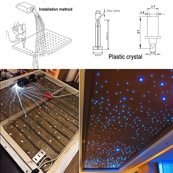 SANLI LED 10W Twinkle RGBW Fiber Optic Starry Ceiling Lights with Bluetooth APP/Remote Control Music Mode for Home Theater & Car Use