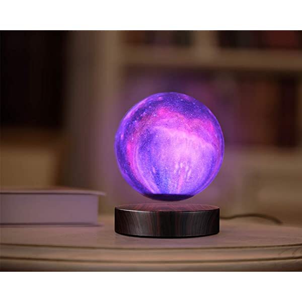 AZIMOM Floating Moon Lamp Moon Light Floating and Spinning in Air Freely with 7 Colors Gradually Changing LED Lights for Kids Lover Friends