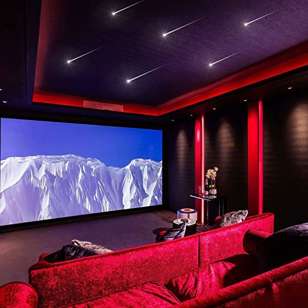 AZIMOM 3W Shooting Star Fiber Optic Ceiling Lights Kit 12LEDs with 96pcs 0.03in 9.8ft Fiber Optic Strands Application