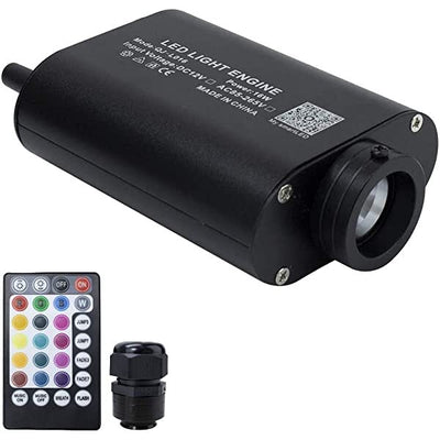 AZIMOM 16W RGBW LED Fiber Optic Light Source with Bluetooth APP/Remote Control & Music Mode for Car, Home Theater, Sensory Rooms