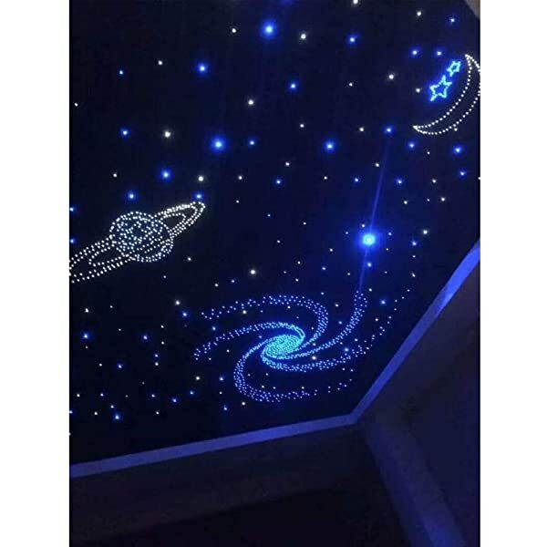 SANLI LED 10W Twinkle RGBW Fiber Optic Starry Ceiling Lights with Bluetooth APP/Remote Control Music Mode for Home Theater & Car Use