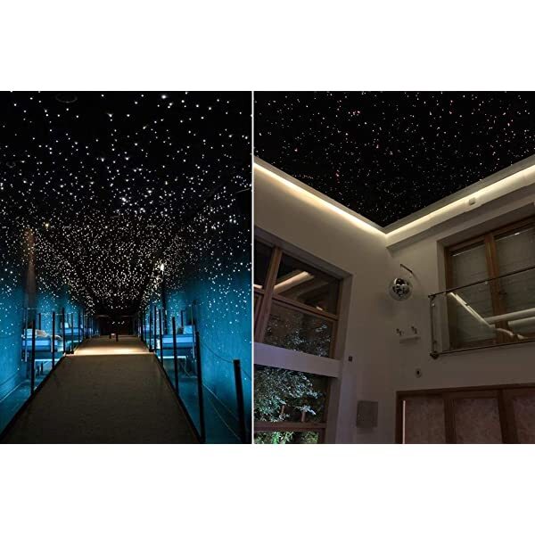 SANLI LED 6W RGB LED Fiber Optic Light Kit with Bluetooth APP/Remote Control, Music Mode Fiber Optic Light Kit for Car, Home Theater Ceilings