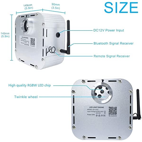 SANLI LED 32W Twinkle Fiber Optic Starlight Ceiling with Wireless Remote Controller, RGBW Starlight Ceiling Kit for Home Theater & Bedroom