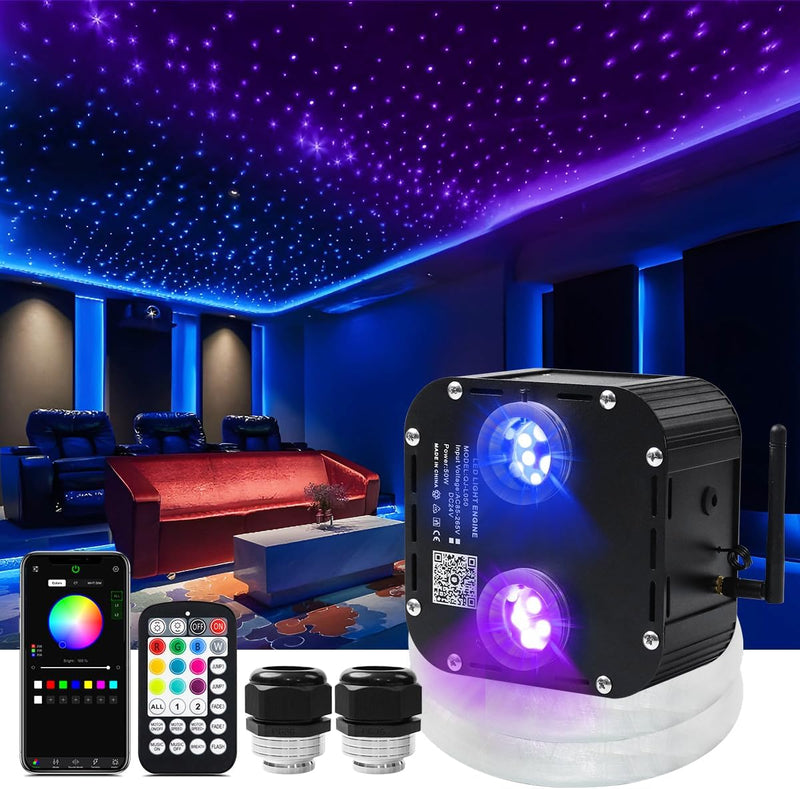 High Power Dual Color 50W Twinkle Fiber Optic Star Ceiling Kit  for Car & Home Theaters | Azimom.shop