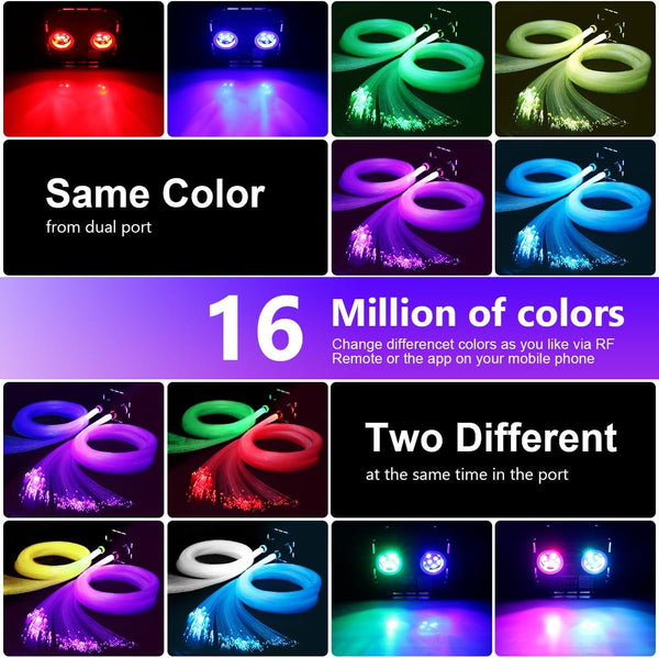 High Power Dual Color 50W Twinkle Fiber Optic Star Ceiling Kit with RGB Meteor Shooting Stars for Home Theaters & Car Truck