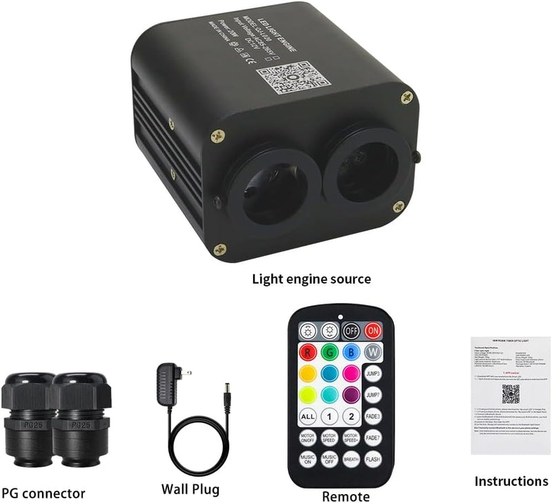 Dual Color 20W LED Fiber Optic Light Box for Starlight Headliner Kit | Azimom.shop