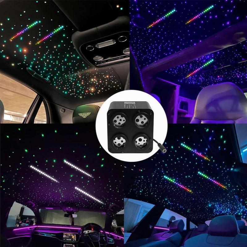 SANLI LED 4 Colors 32W Twinkle & Meteor 2-in-1 Fiber Optic Lighting Kit for Car Truck & Home Theater (Starry Sky+ RGB Shooting Stars) for Car Roof Ceiling | Azimom.shop