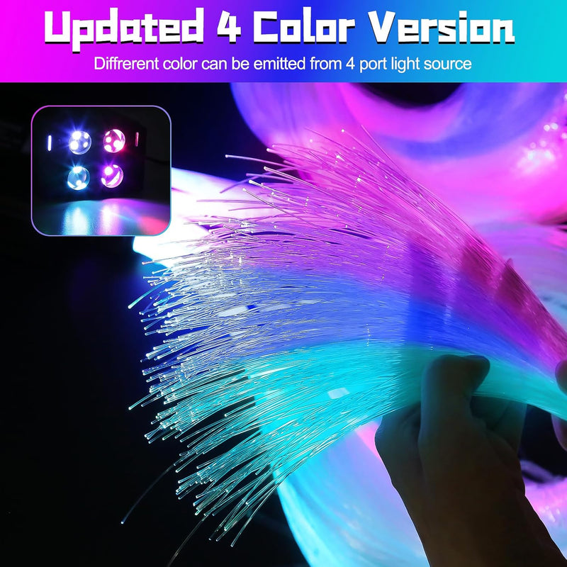 SANLI LED 4 Colors 32W Twinkle RGBW Fiber Optic Starlight Kit with Fiber Cables