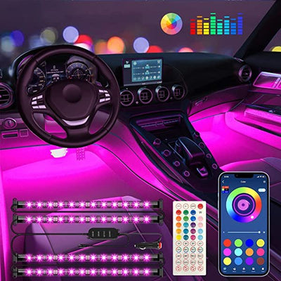 Smart Interior Car Ambient Lighting with App Control, DIY Mode and Music  Mode for Car Footwell