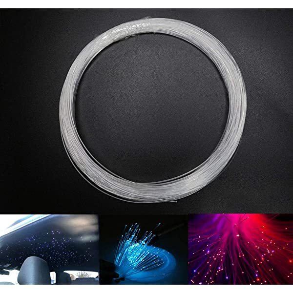 AZIMOM End Glow Fiber Optic Cable 50m(164ft)/Roll for Star Ceiling Car & Fiber Optic Ceiling Lights 1pcs*0.04in/1.0mm*164ft/50m