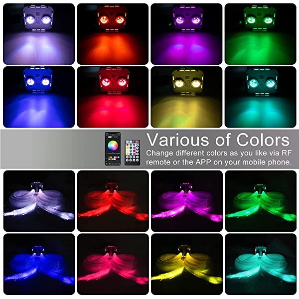 RGBW Colors for SANLI LED 2x16W Home Theater Starlight Ceiling with Remote Control, Dual Head Home Theater Starlight Ceiling for Cinema Room & Bedroom
